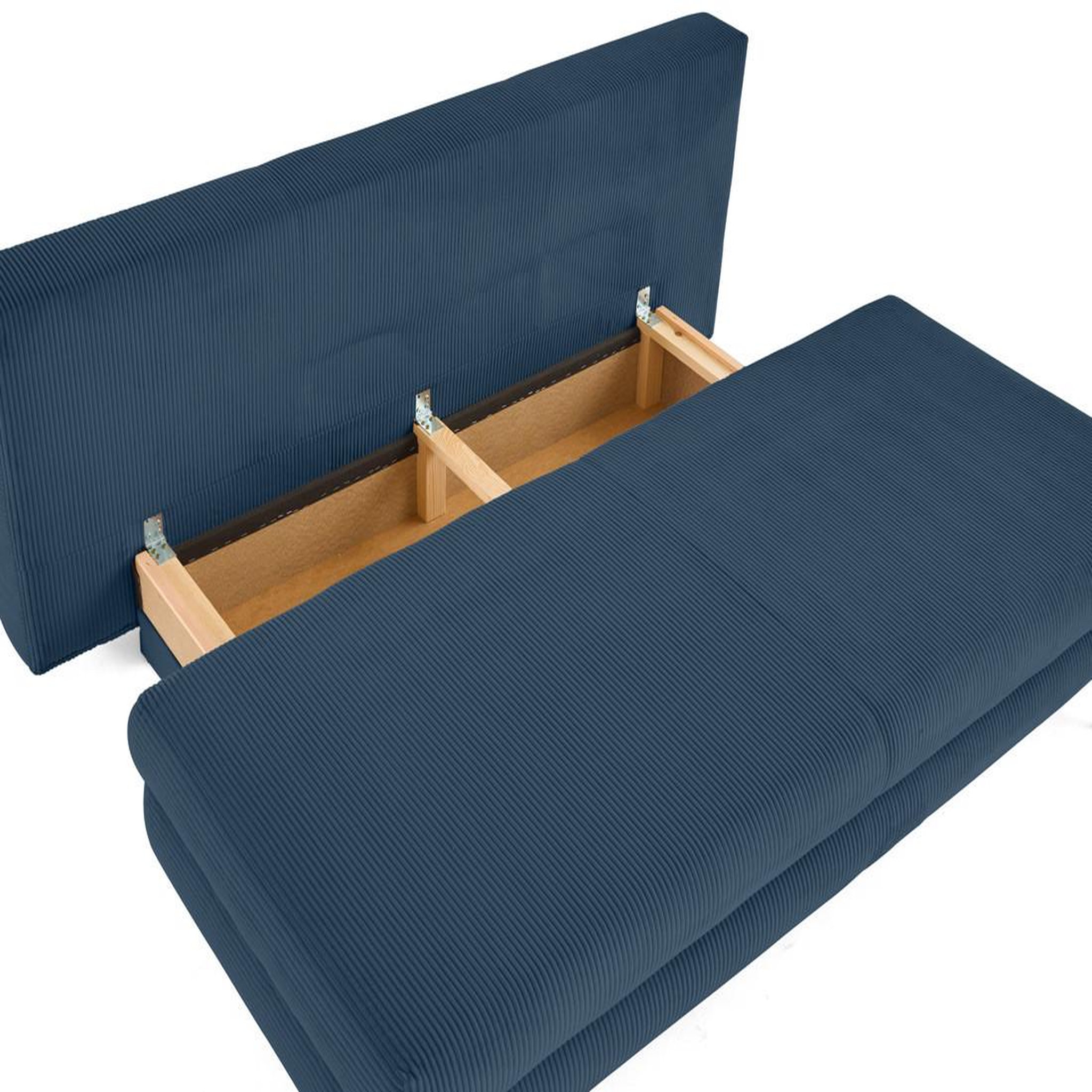 Voir la diapositive 3 : BEST MOBILIER Elton - canapé 3 places convertible avec coffre en velours côtelé