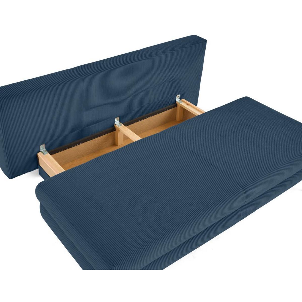 BEST MOBILIER Elton - canapé 3 places convertible avec coffre en velours côtelé