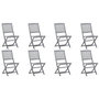 Voir la diapositive 2 : VIDAXL Chaises pliables d'exterieur lot de 8 et coussins Bois d'acacia