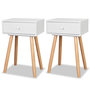 Voir la diapositive 2 : VIDAXL Table de chevet 2 pcs Bois de pin massif 40 x 30 x 61 cm Blanc