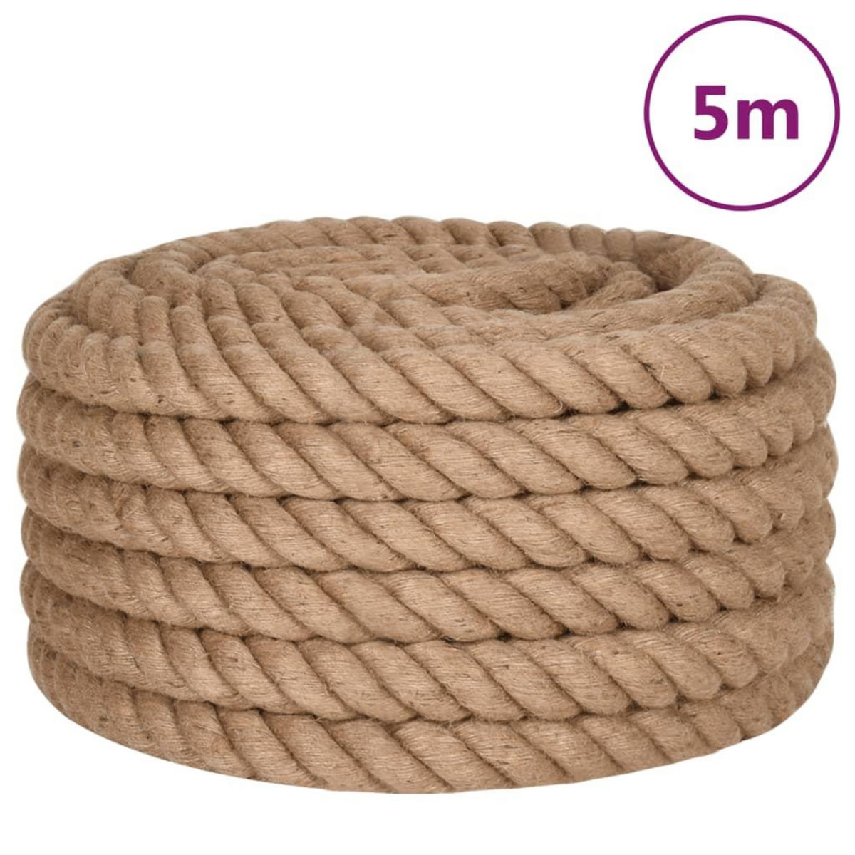 VIDAXL Corde de jute 5 m de long 40 mm d'epaisseur
