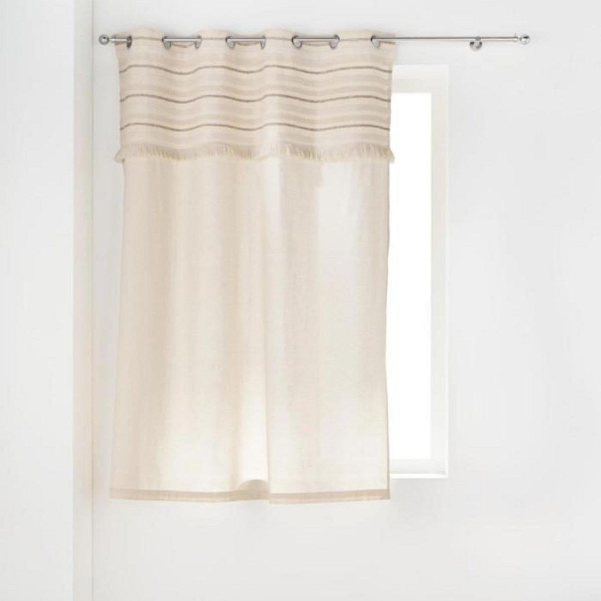 Paris Prix Rideau à Œillets Avec Franges  Atlas  140x180cm Naturel