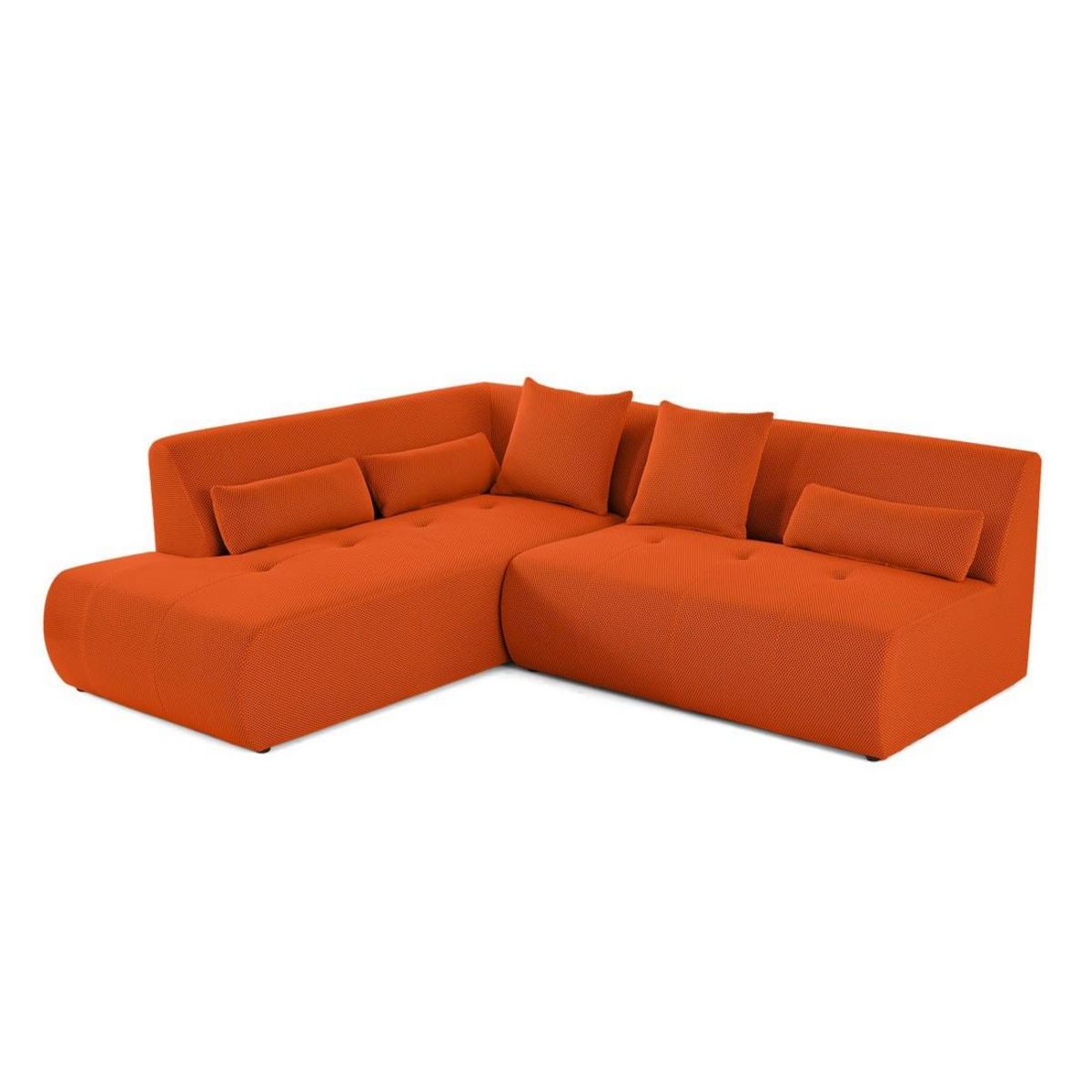 LISA DESIGN Onyx - canapé modulable d'angle gauche - 5 places - en tissu mailles 3d