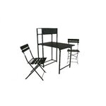 Proloisirs Set table avec 2 chaises pliantes Balcon en acier - graphite