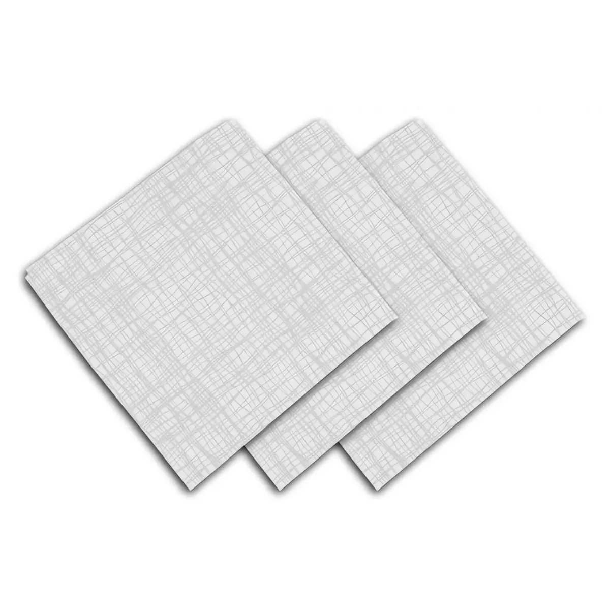 SOLEIL D'OCRE Lot de 3 serviettes de table 45x45 cm GALAXY blanc, par Soleil d'ocre
