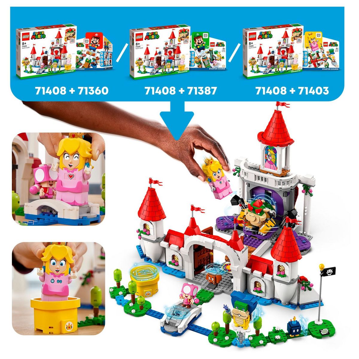 LEGO Super Mario 71408 Ensemble d&rsquo;Extension Le Château de Peach, Jouet Construction Enfant