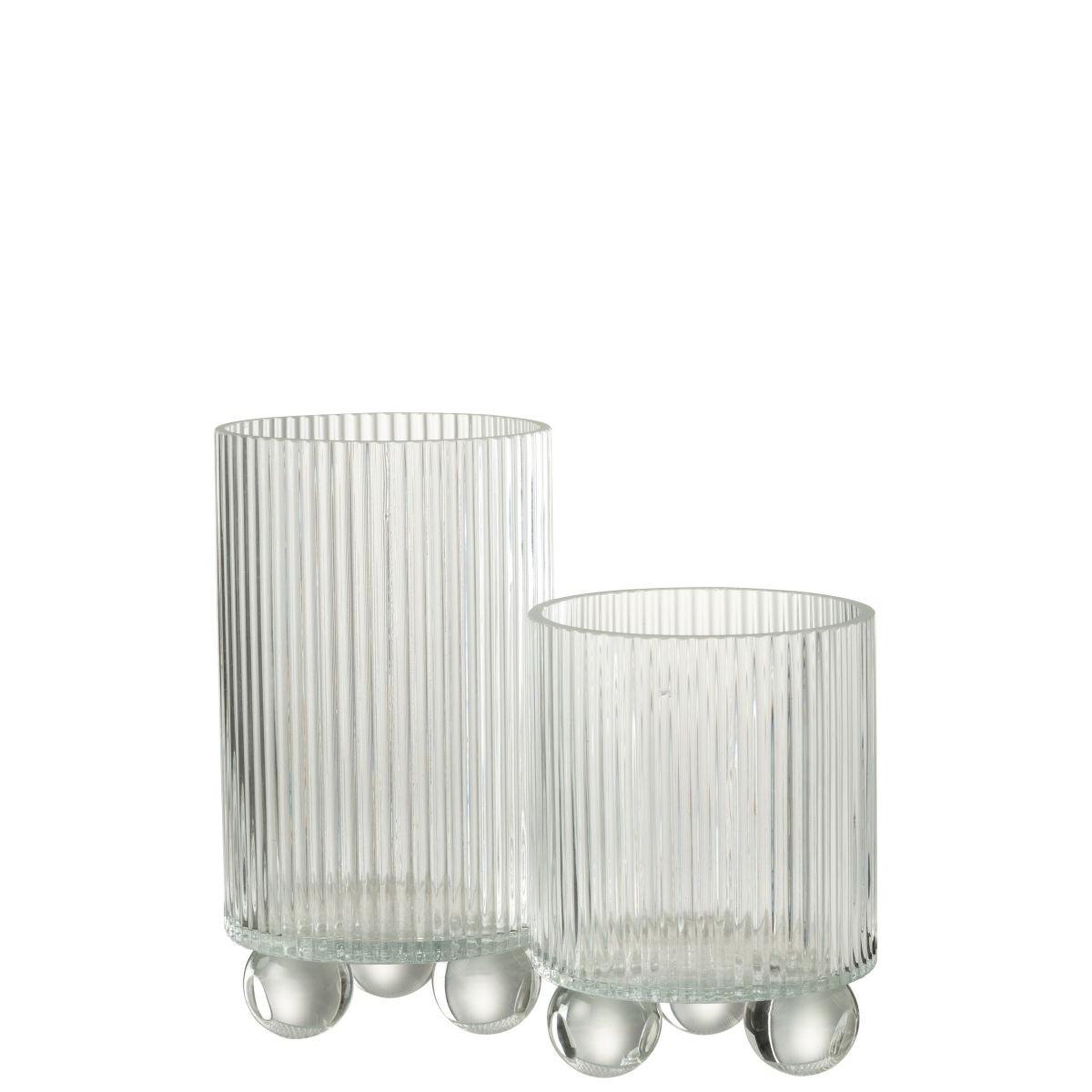 Voir la diapositive 4 : J-LINE Photophore Vase en Verre  Clara  21cm Transparent