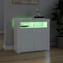 Voir la diapositive 4 : VIDAXL Buffet avec lumieres LED blanc brillant 80x35x75 cm