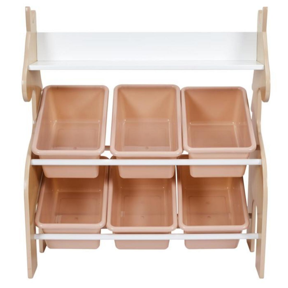 Paris Prix Meuble de Rangement 6 Bacs  Licorne  71cm Rose