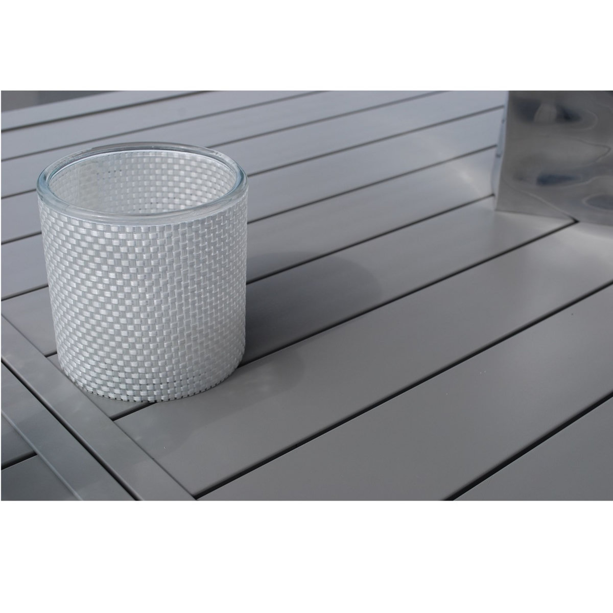 CREADOR Table de jardin extensible 160/240x100x75cm aluminium taupe VITTAL 