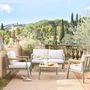 Voir la diapositive 2 : SWEEEK Salon de jardin Casoria, aluminium et polywood 4 places, 1 canapé, 2 fauteuils, 1 table basse
