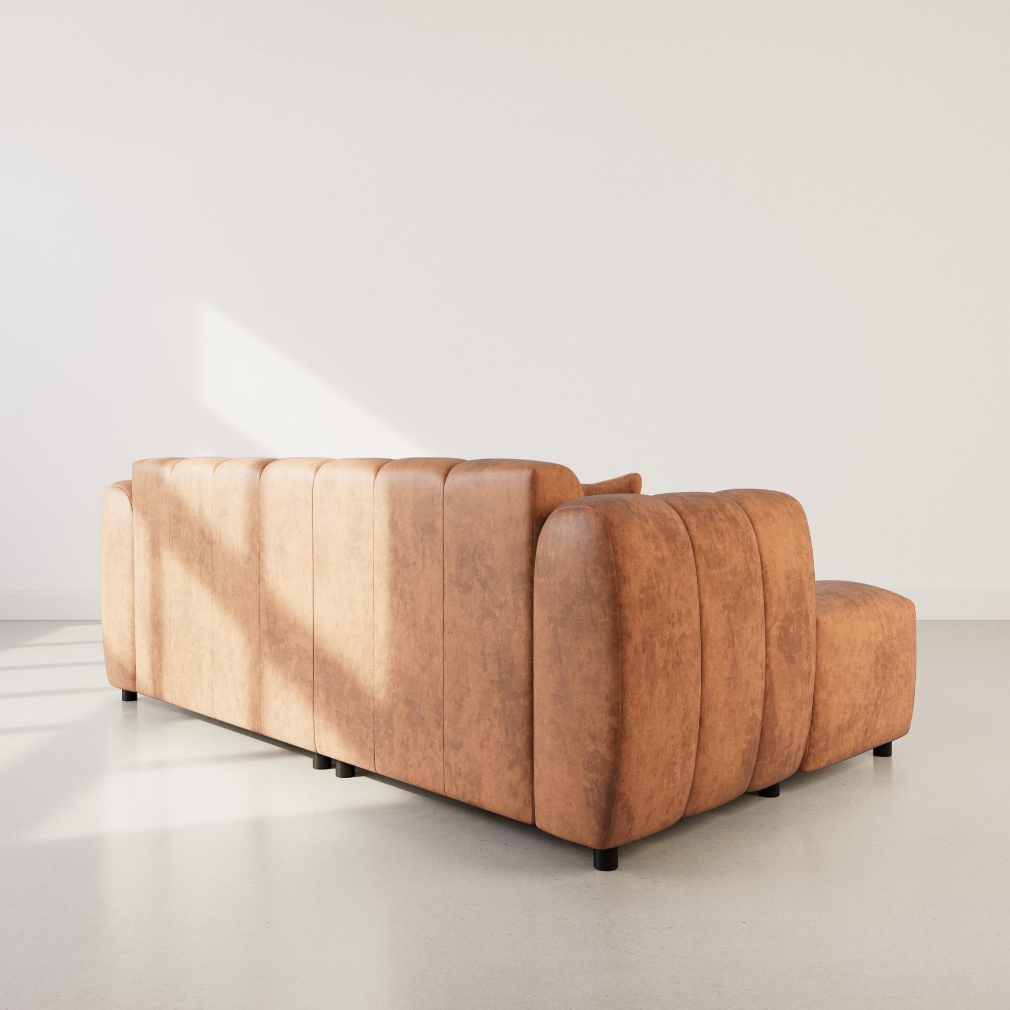 Voir la diapositive 5 : BEST MOBILIER Curtis - canapé d'angle gauche 4 places en simili