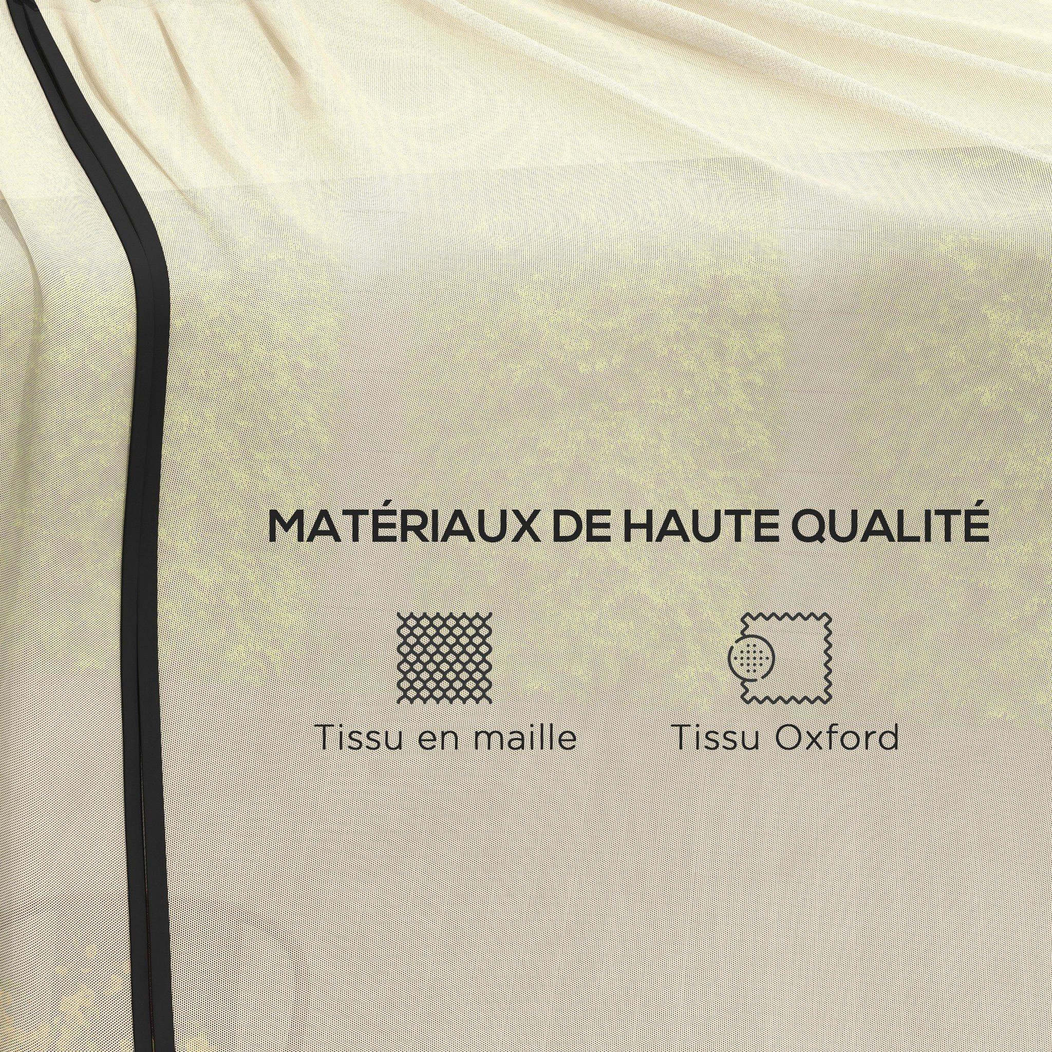 Voir la diapositive 5 : OUTSUNNY Moustiquaire cylindrique pour parasol 3 m diamètre avec fermeture éclair et lestage beige