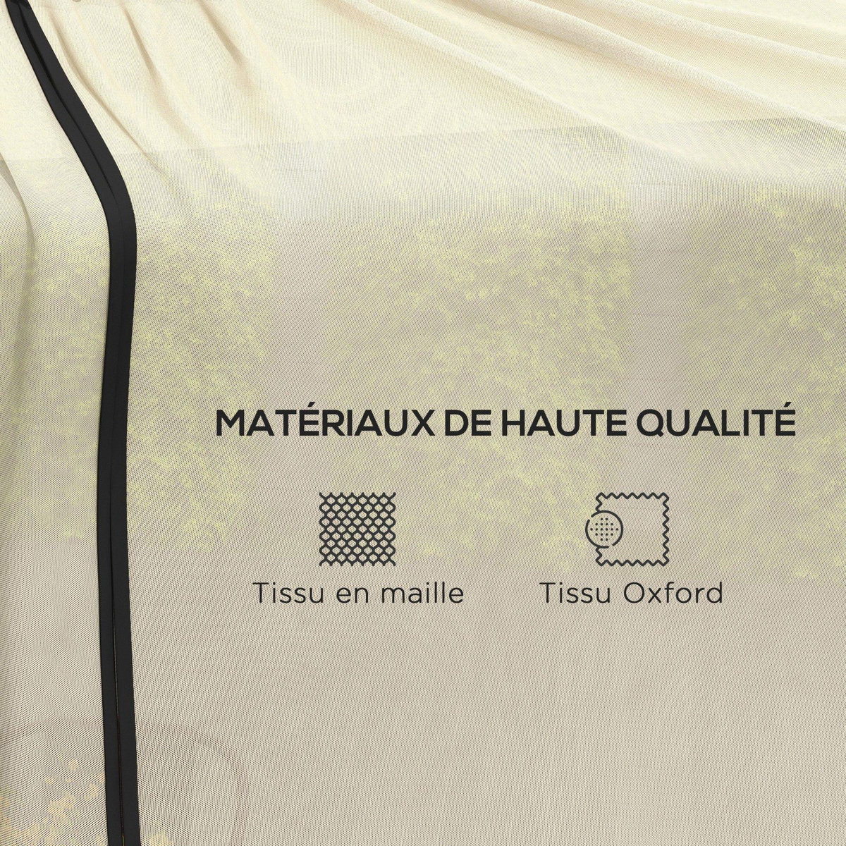 OUTSUNNY Moustiquaire cylindrique pour parasol 3 m diamètre avec fermeture éclair et lestage beige