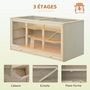 Voir la diapositive 5 : PAWHUT Cage pour hamster 2 étages dim. 115x57x55cm toit ouvrable fenêtres cabane 2 échelles plateau déjection bois