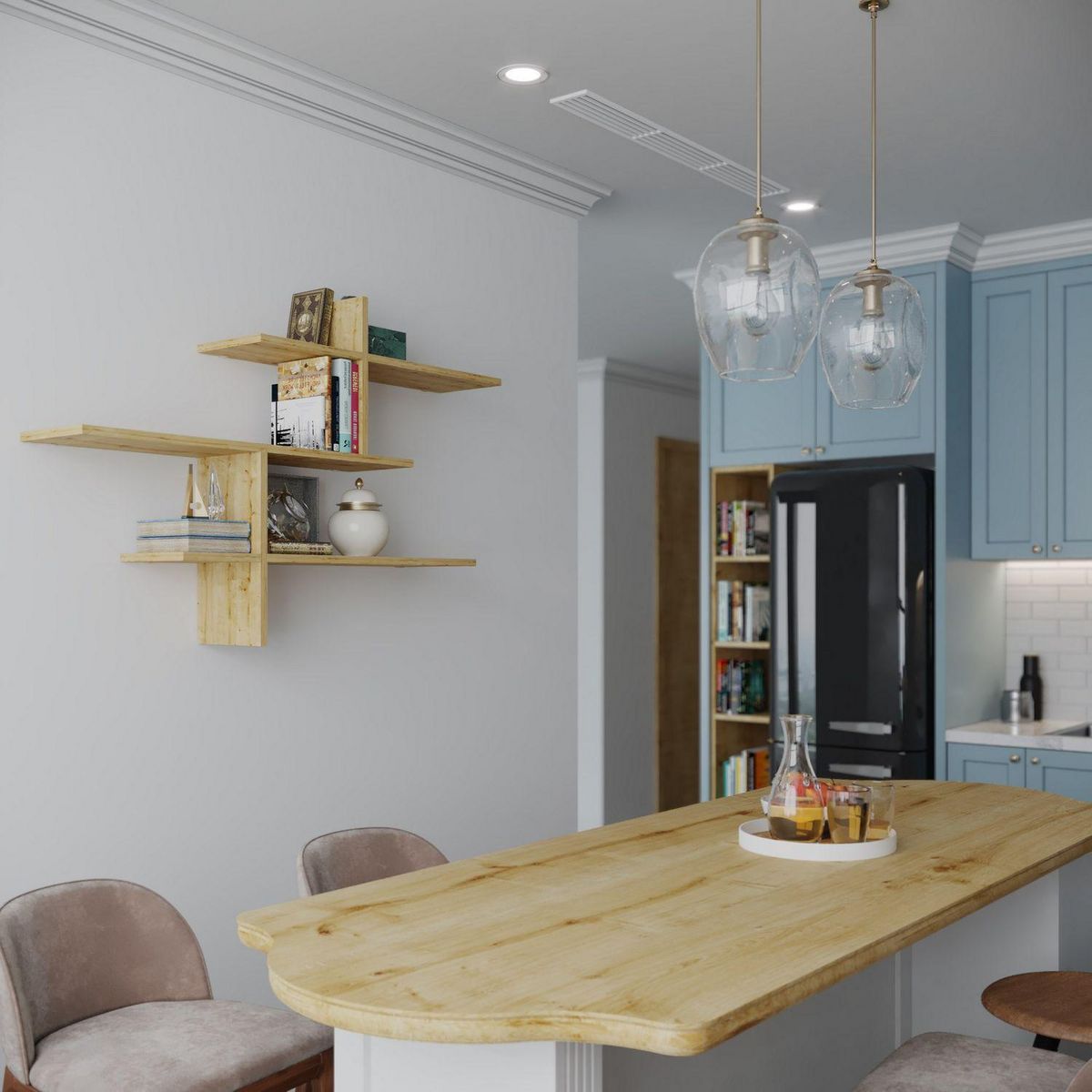 TOILINUX Etagère murale en bois YANIS - Marron