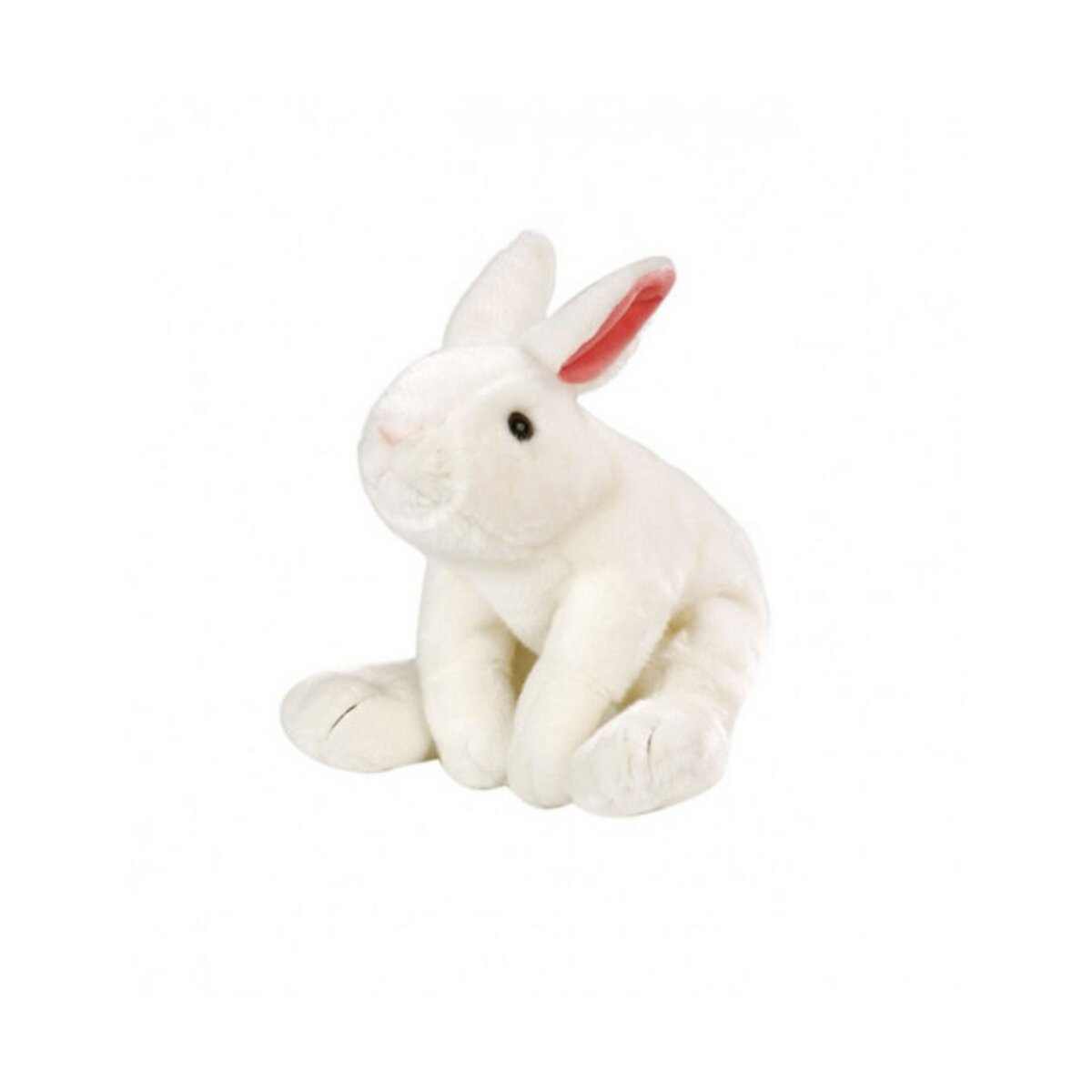 Peluche doudou lapin beige blanc noeuds fleur Auchan d'occasion.