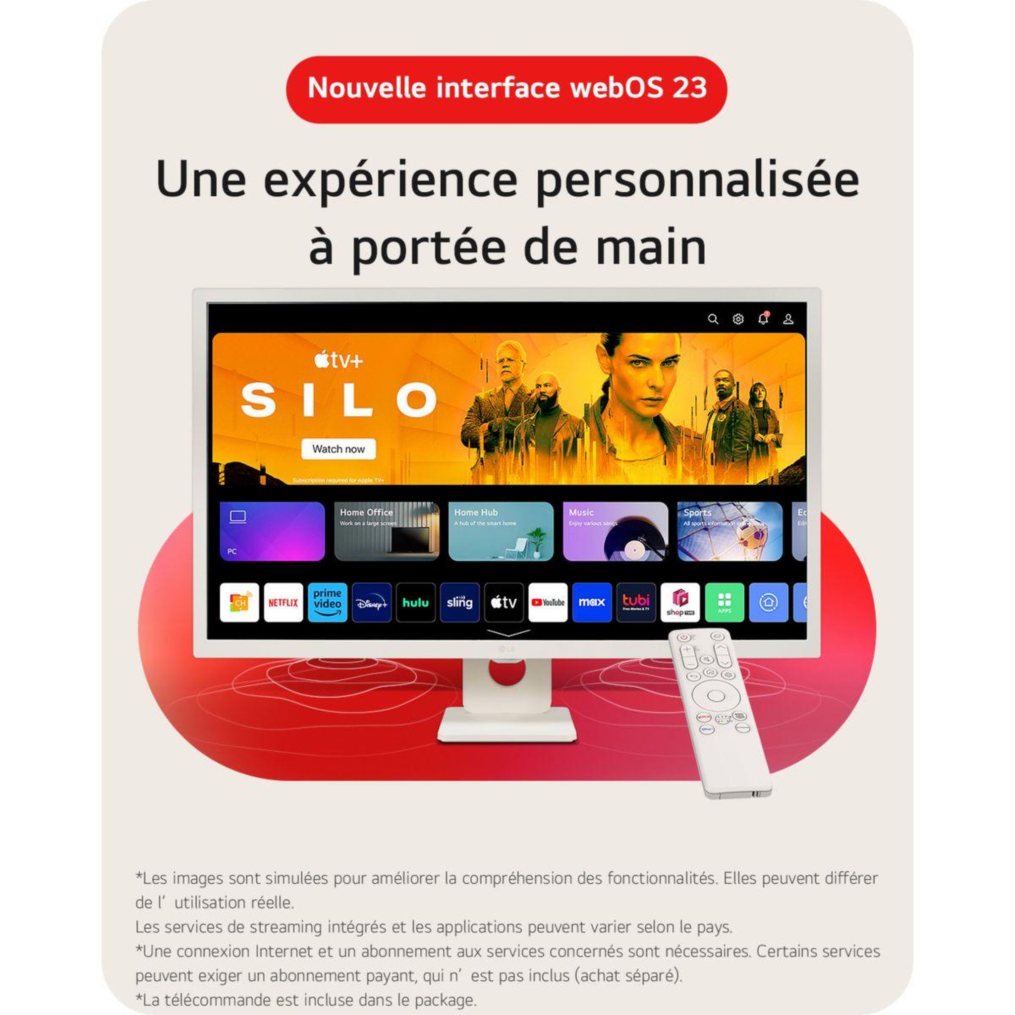 Voir la diapositive 3 : LG Ecran PC Smart Moniteur 32SR50F-W Plat 32'' IPS