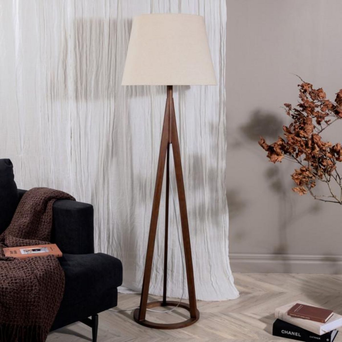 Paris Prix Lampadaire en Bois  Kona  160cm Marron