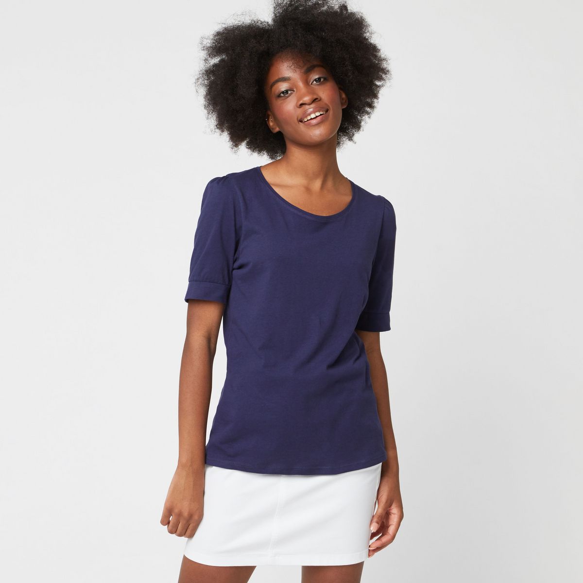 IN EXTENSO T-shirt manches courtes bleu marine femme