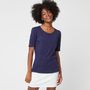 Voir la diapositive 1 : IN EXTENSO T-shirt manches courtes bleu marine femme