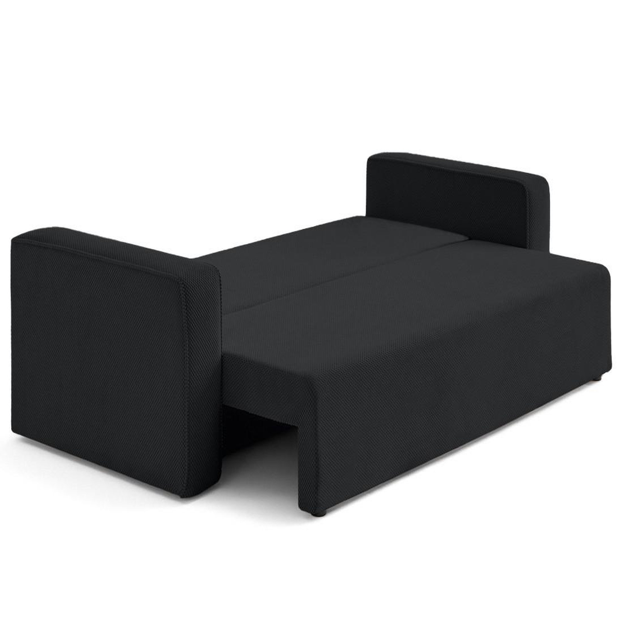 Voir la diapositive 2 : BEST MOBILIER Topaze - canapé droit 3 places convertible avec coffre en velours texturé