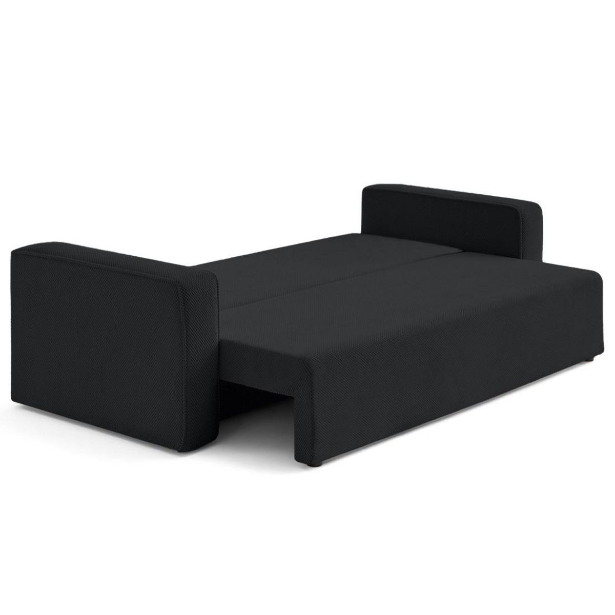 BEST MOBILIER Topaze - canapé droit 3 places convertible avec coffre en velours texturé