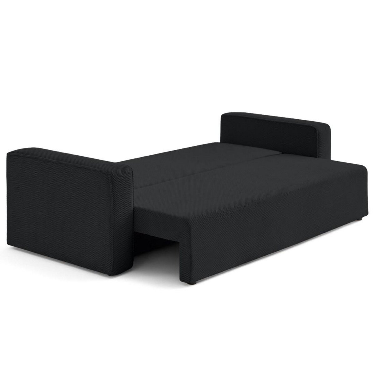 BEST MOBILIER Topaze - canapé droit 3 places convertible avec coffre en velours texturé