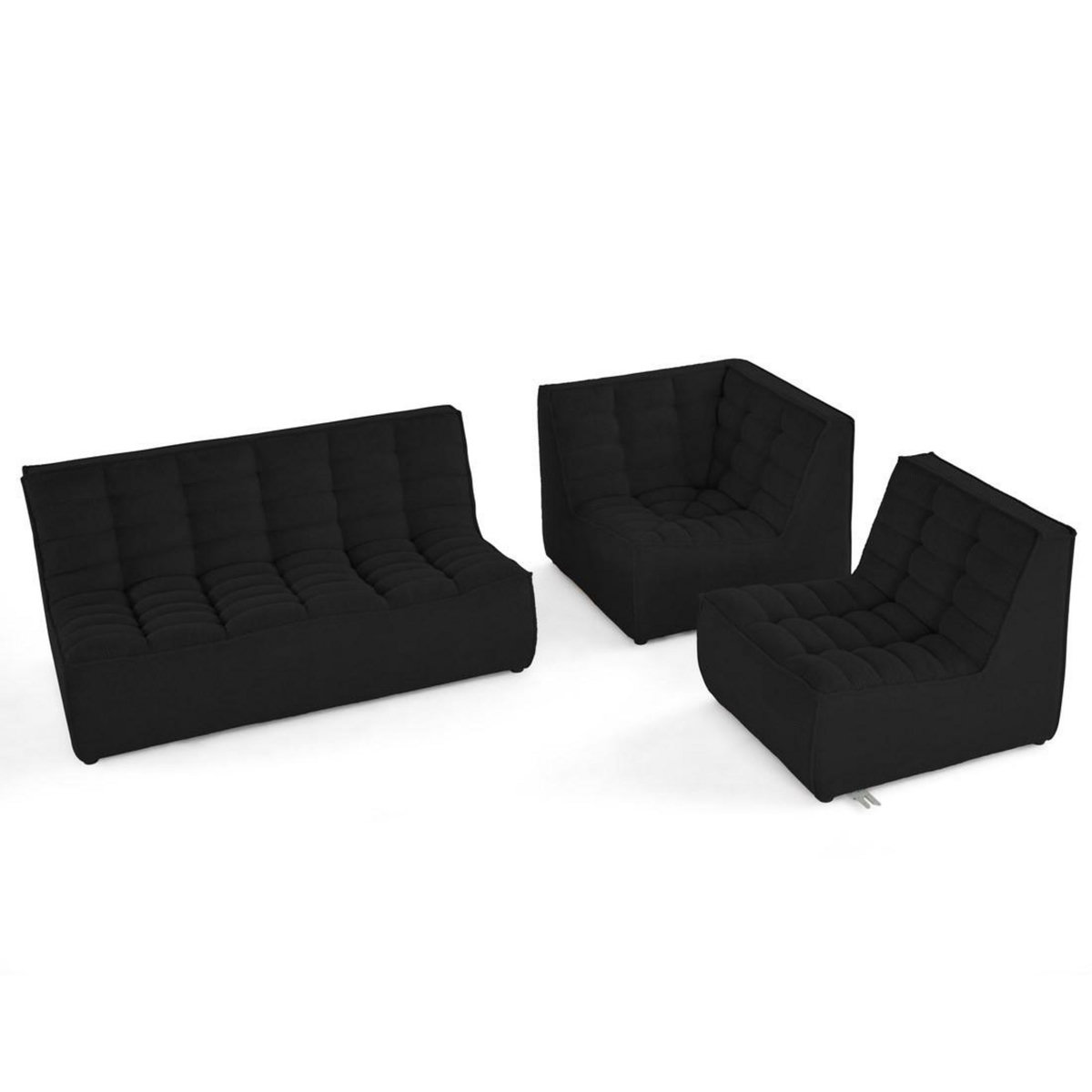 LISA DESIGN Ellie - canapé modulable d'angle réversible 4 places en velours texturé