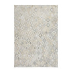 Paris Prix Tapis en Cuir Effet Métallique  Spark  Gris & Argent. Coloris disponibles : Gris