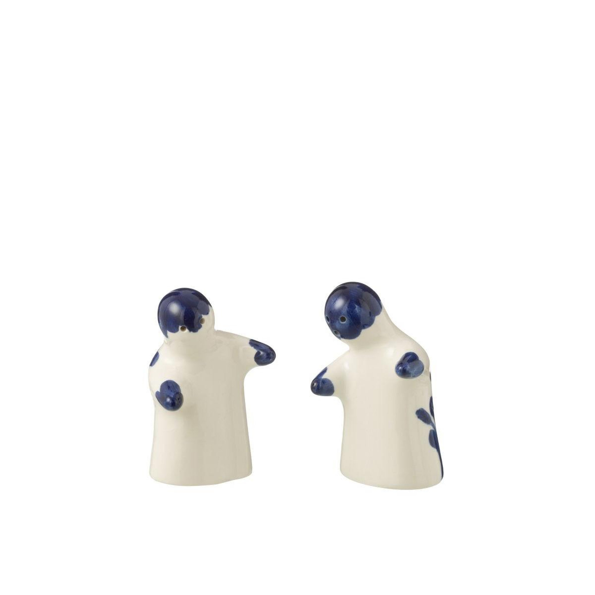 Voir la diapositive 2 : J-LINE Salière & poivrière en céramique  granada  8cm bleu cobalt