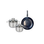 ELO Ensemble de 1 Poêle de cuisson 24 cm et 2 faitouts 14 et 16 cm Elo Prima Brillant