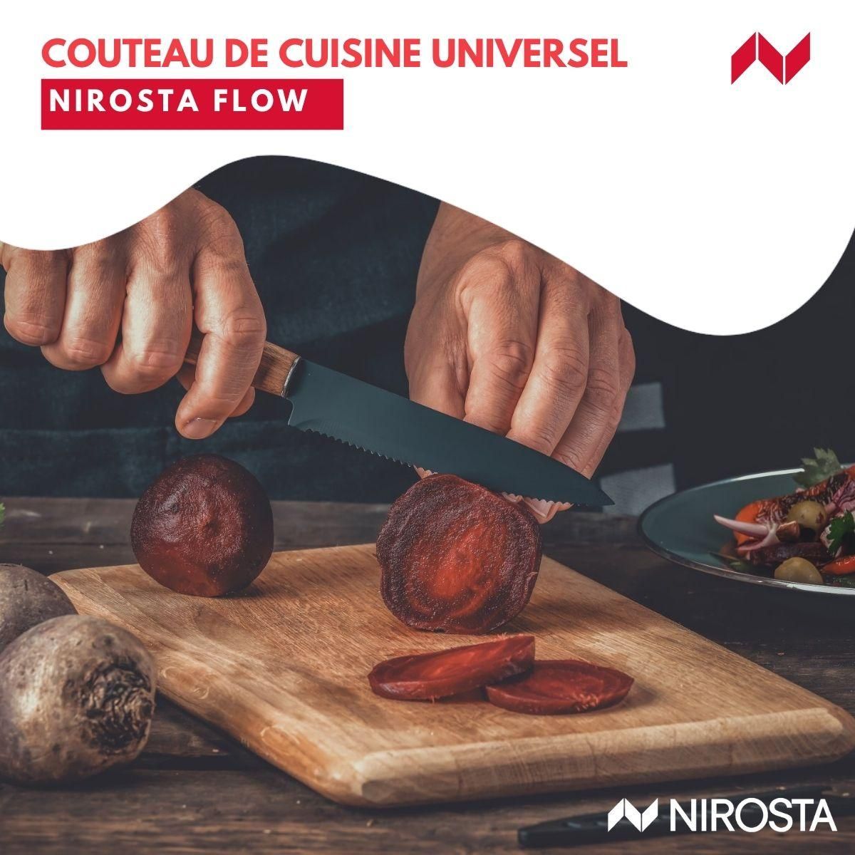 NIROSTA Couteau de cuisine lame crantée 24 cm Nirosta Flow