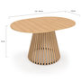 Voir la diapositive 5 : ID MARKET Table à manger extensible ronde CARMEN 4-8 personnes pied bois en lattes et plateau bois 110 - 150 cm