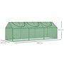 Voir la diapositive 3 : OUTSUNNY Mini serre de jardin serre à tomates 180 x 60 x 60 cm 3 fenêtres zippées enroulables acier thermolaqué PE haute densité vert