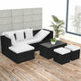 Voir la diapositive 1 : VIDAXL Salon de jardin 4 pcs avec coussins Resine tressee Noir