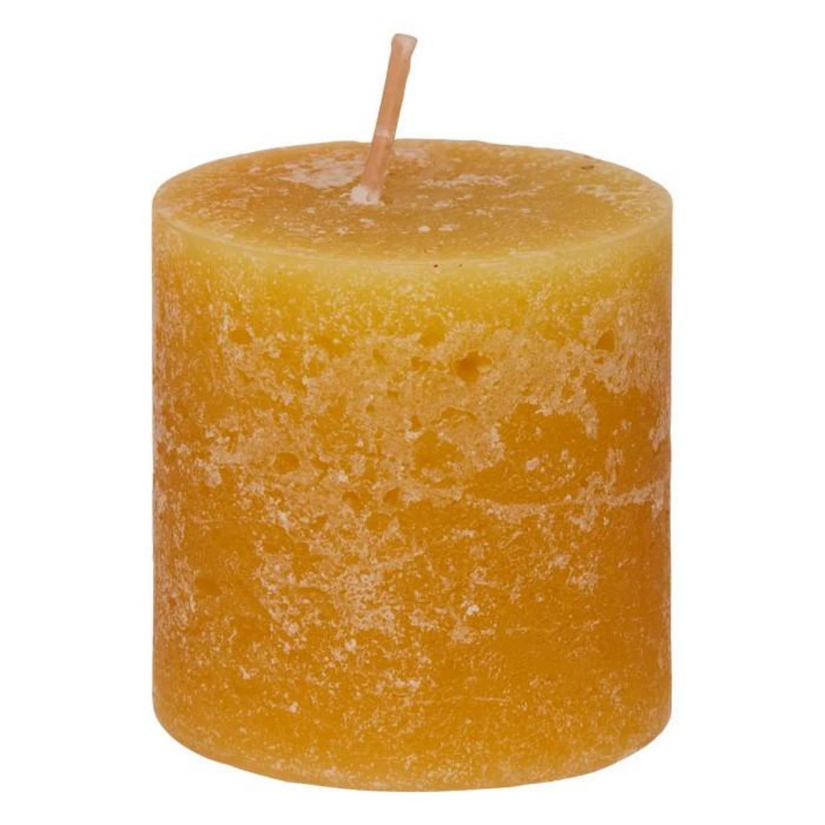 COMPTOIR DE LA BOUGIE Lot de 4 Bougies Votives  Rustic  4,5cm Jaune