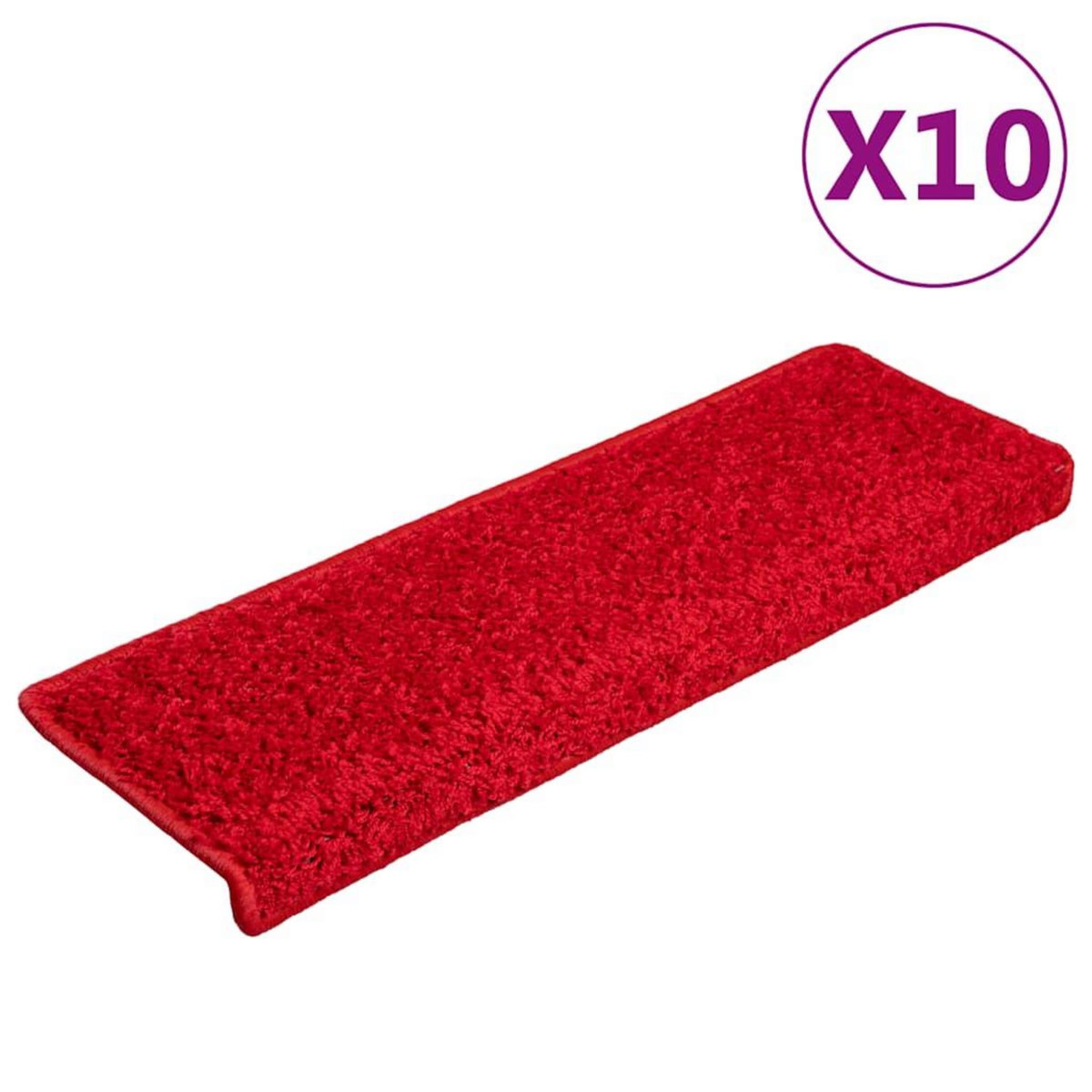 VIDAXL Tapis d'escalier 20 pcs 65x21x4 cm rouge