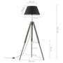Voir la diapositive 6 : VIDAXL Lampadaire a trepied Noir et dore Bois de teck massif 141 cm