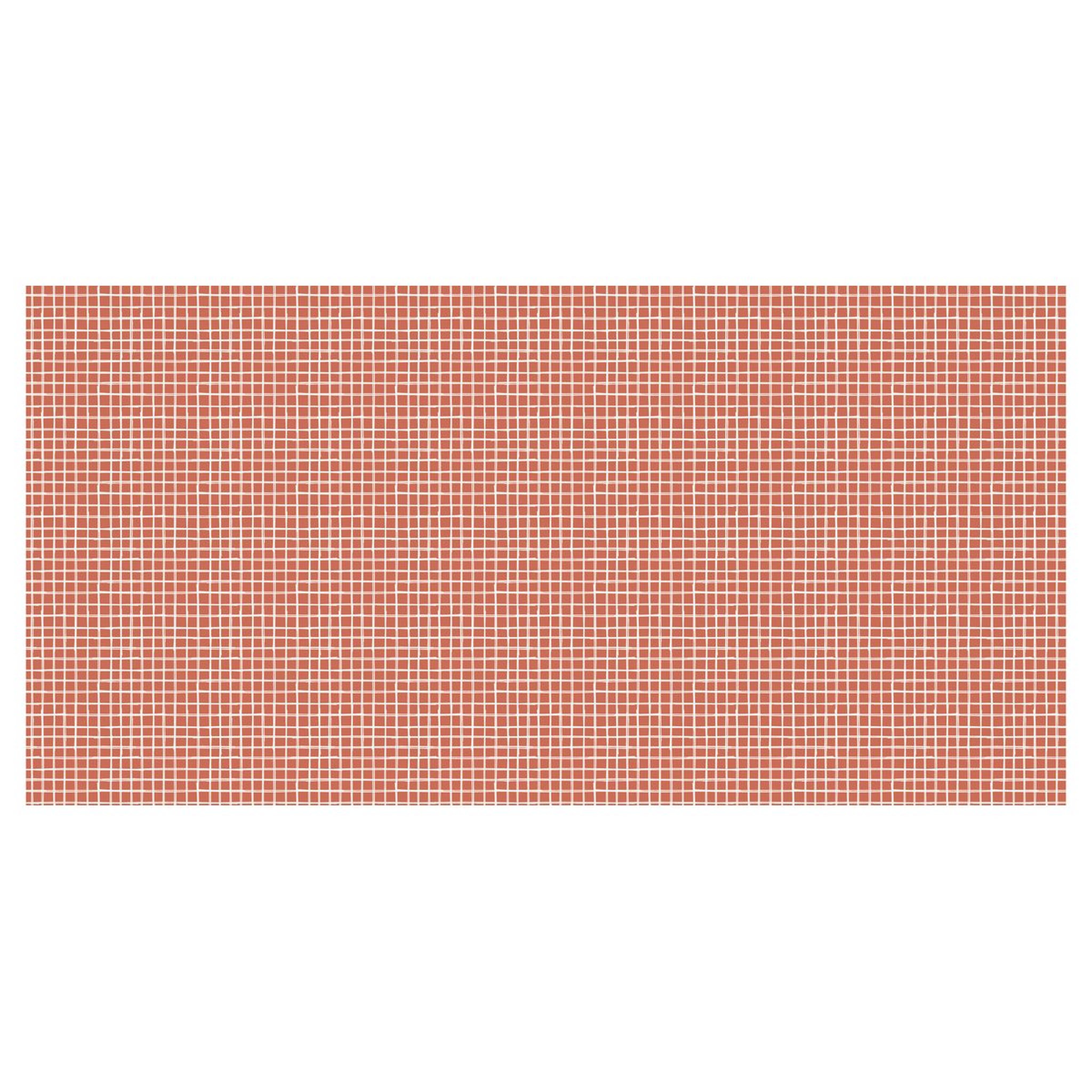 Voir la diapositive 2 : TODAY Tapis déco rectangle en polycoton imprimé quadrillage 60x120 cm TERRA ROSA
