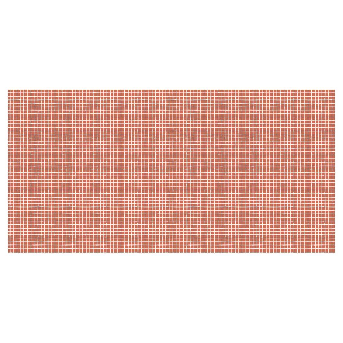 TODAY Tapis déco rectangle en polycoton imprimé quadrillage 60x120 cm TERRA ROSA