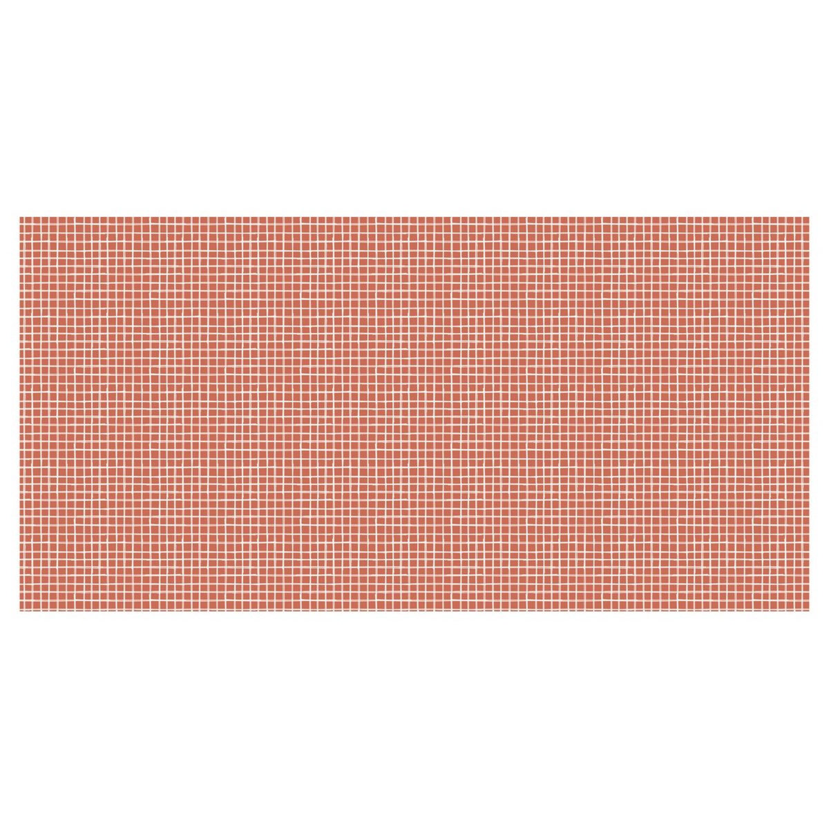 TODAY Tapis déco rectangle en polycoton imprimé quadrillage 60x120 cm TERRA ROSA