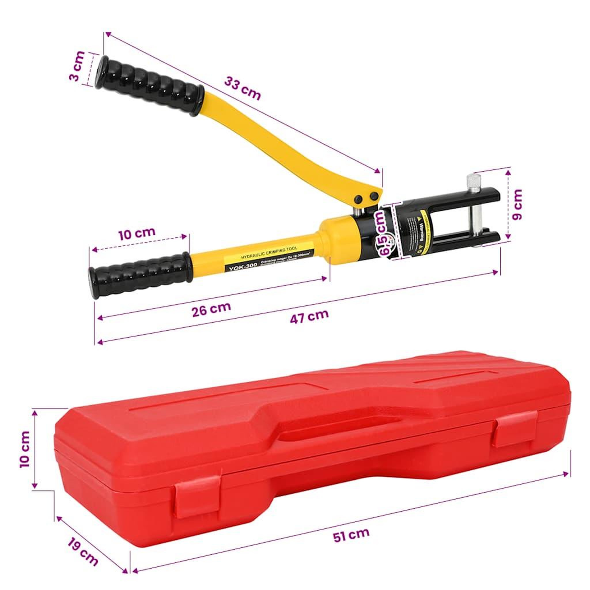 Voir la diapositive 6 : VIDAXL Coffret de presse a sertir/ de sertissage hydraulique