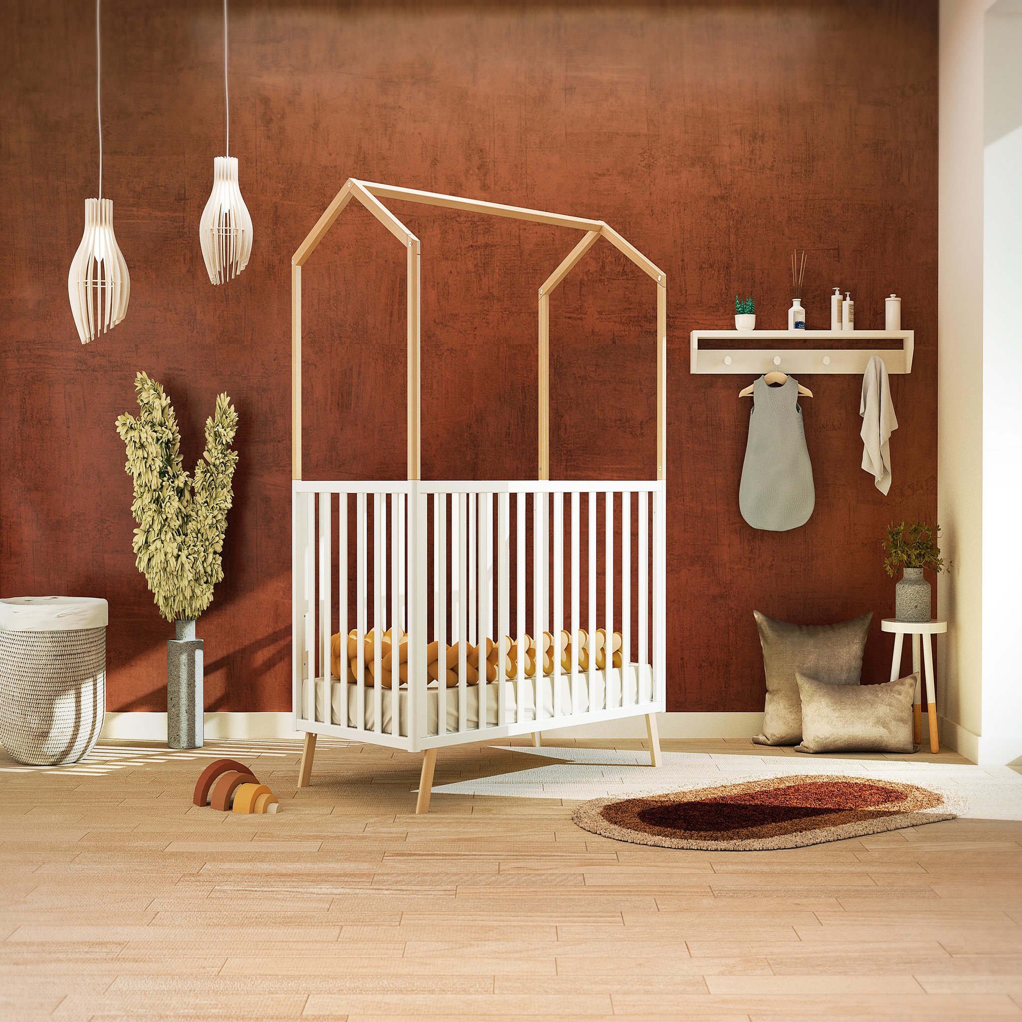 Voir la diapositive 6 : AT4 Lit cabane bébé évolutif CONFORT en bois