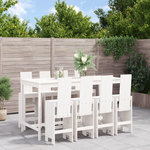 VIDAXL Ensemble de bar de jardin 9 pcs blanc bois de pin massif