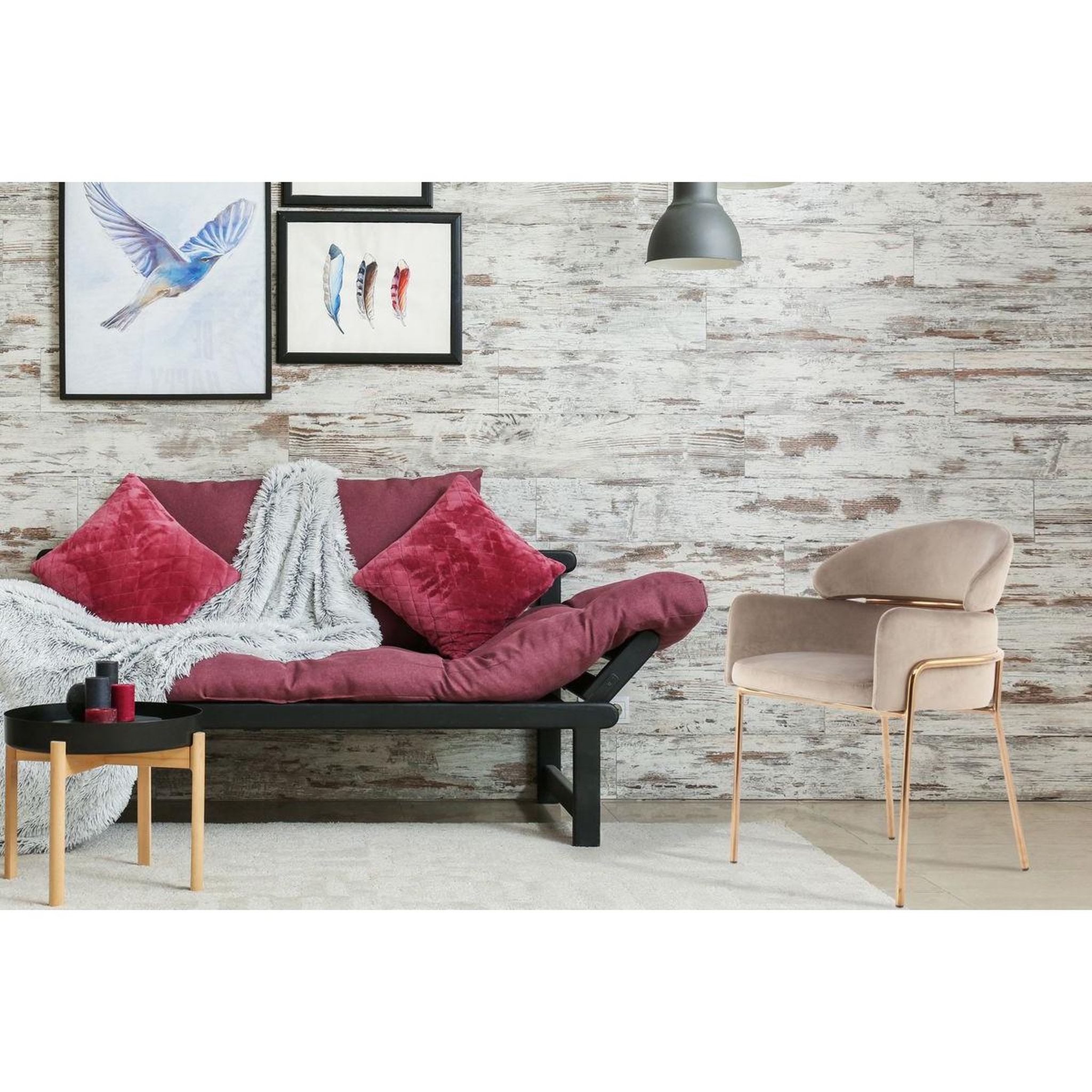Voir la diapositive 3 : Paris Prix Chaise design en velours  corey  79cm taupe
