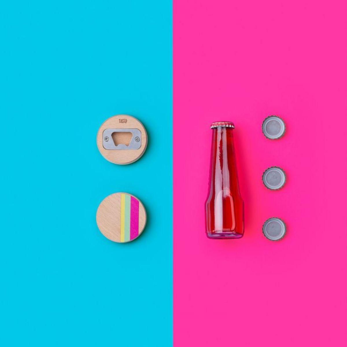 TASTY Décapsuleur rond en bois 6 cm Tasty Green