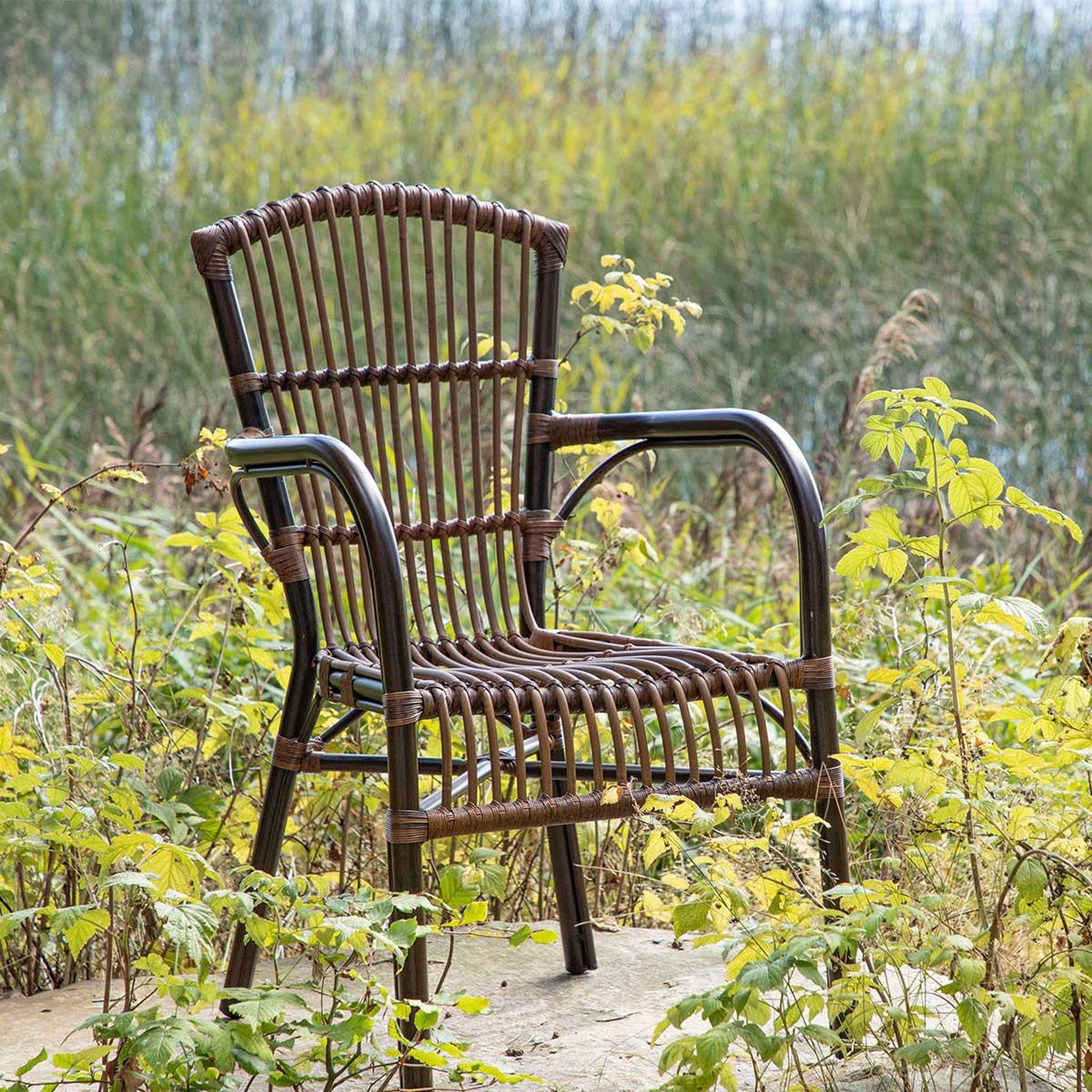 Voir la diapositive 6 : Paris Prix Chaise de jardin en rotin  galera  90cm marron