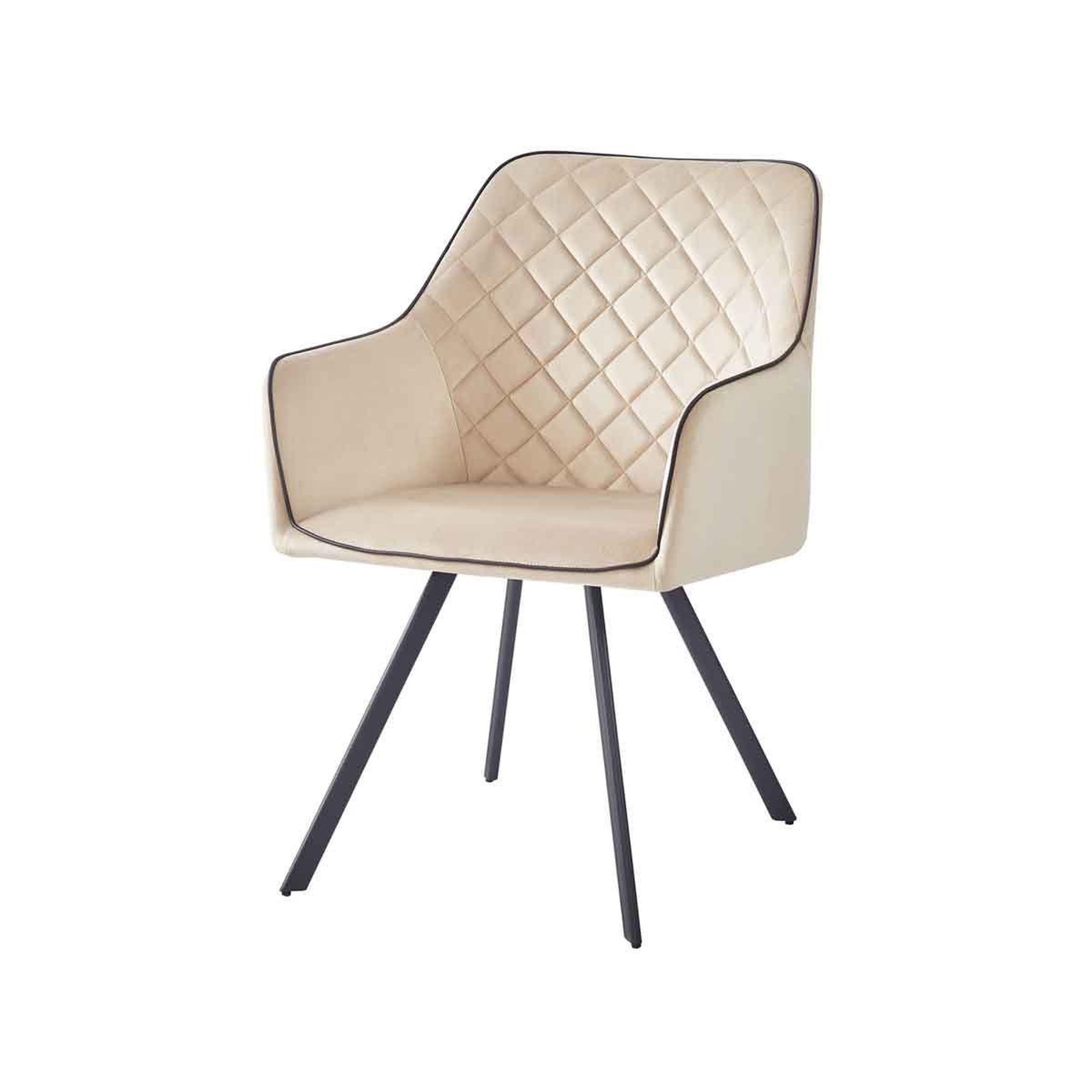 Voir la diapositive 2 : Paris Prix Chaise matelassée en velours  amber  85cm beige