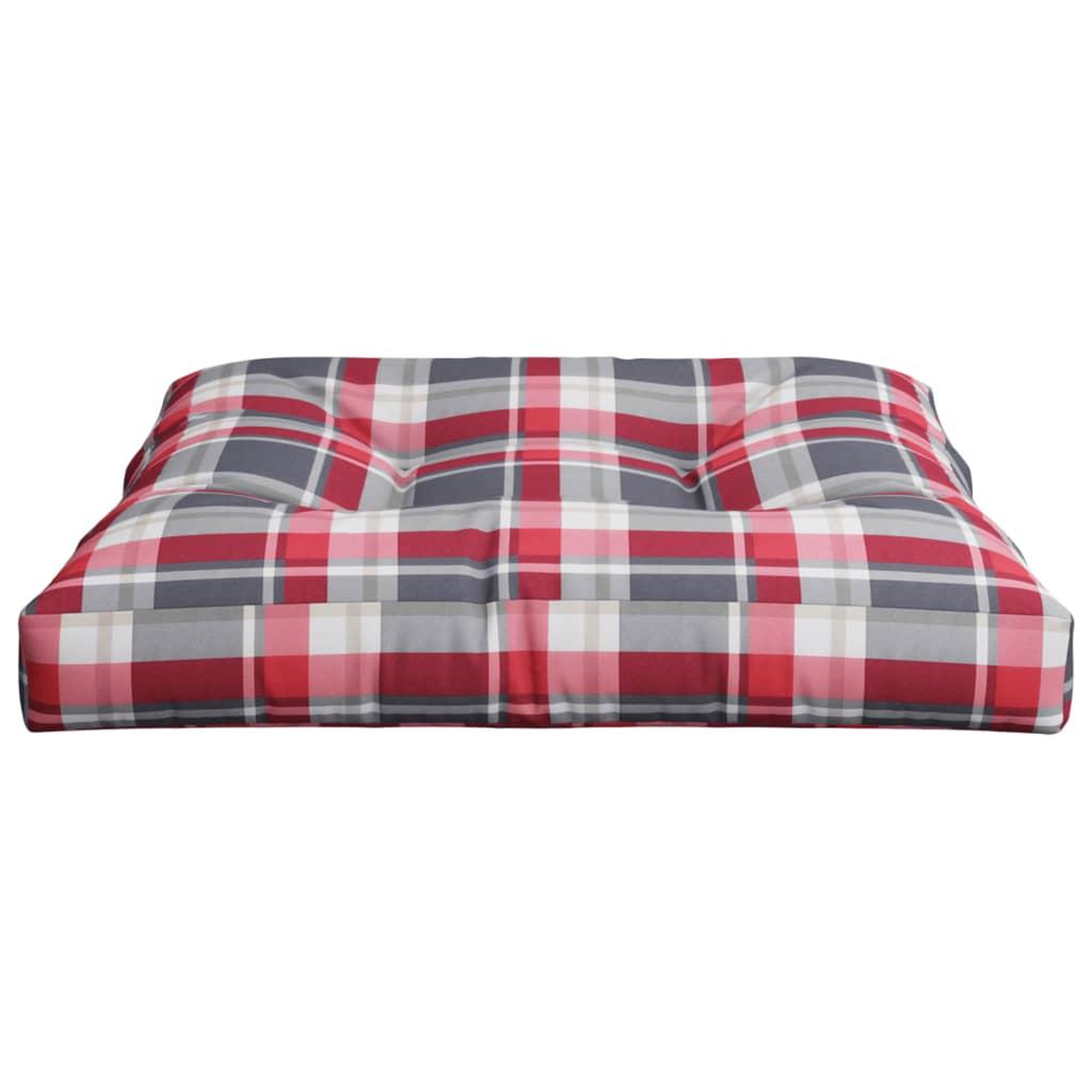 Voir la diapositive 5 : VIDAXL Coussin de palette motif a carreaux rouge 80x80x12 cm tissu